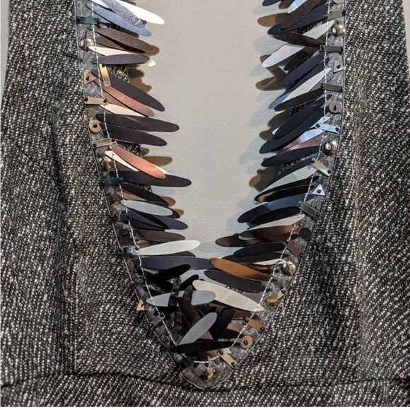 ANNA SUI Tweed Boucle Apron Halter Dress Medium - Picture 7 of 7